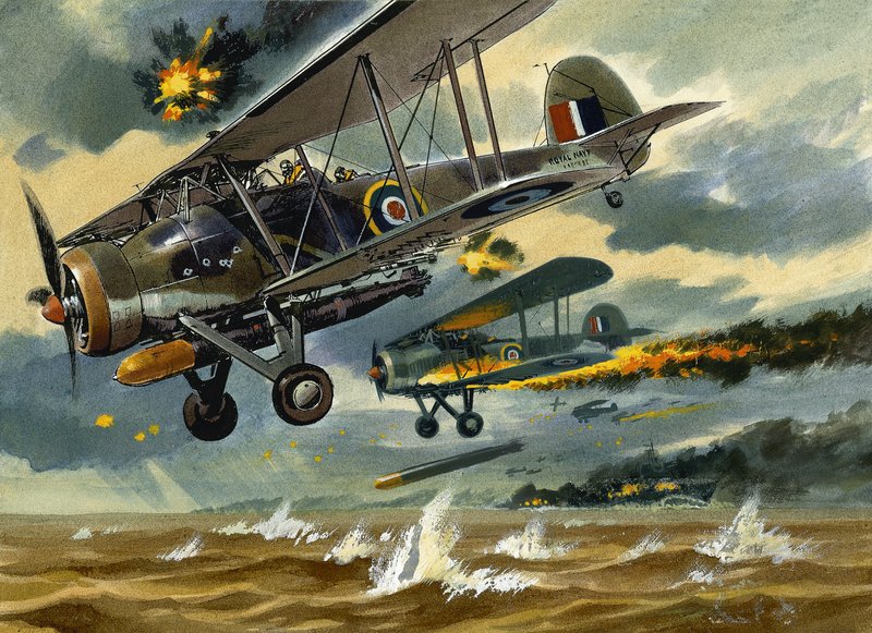 Letadla pod palbou od Wilf (20th century) Hardy