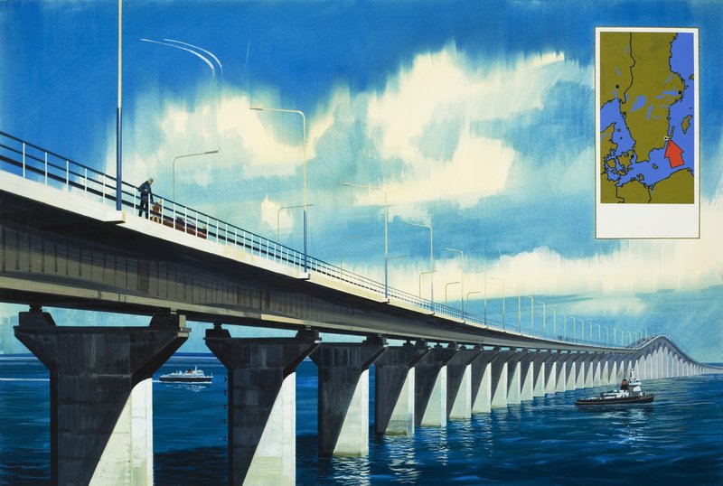 Most přes Kalmar Sound od Wilf (20th century) Hardy