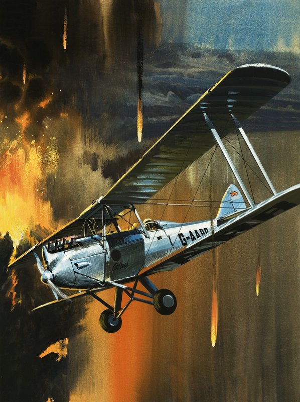 Slavná letadla a jejich piloti: De Havilland Gipsy Moth -- Jean Batten od Wilf (20th century) Hardy