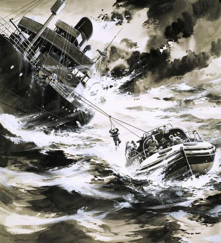 Záchrana na moři od Wilf (20th century) Hardy