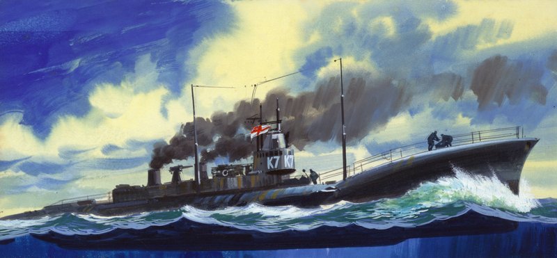 Suicide Subs (kvaš na papíře) od Wilf (20th century) Hardy