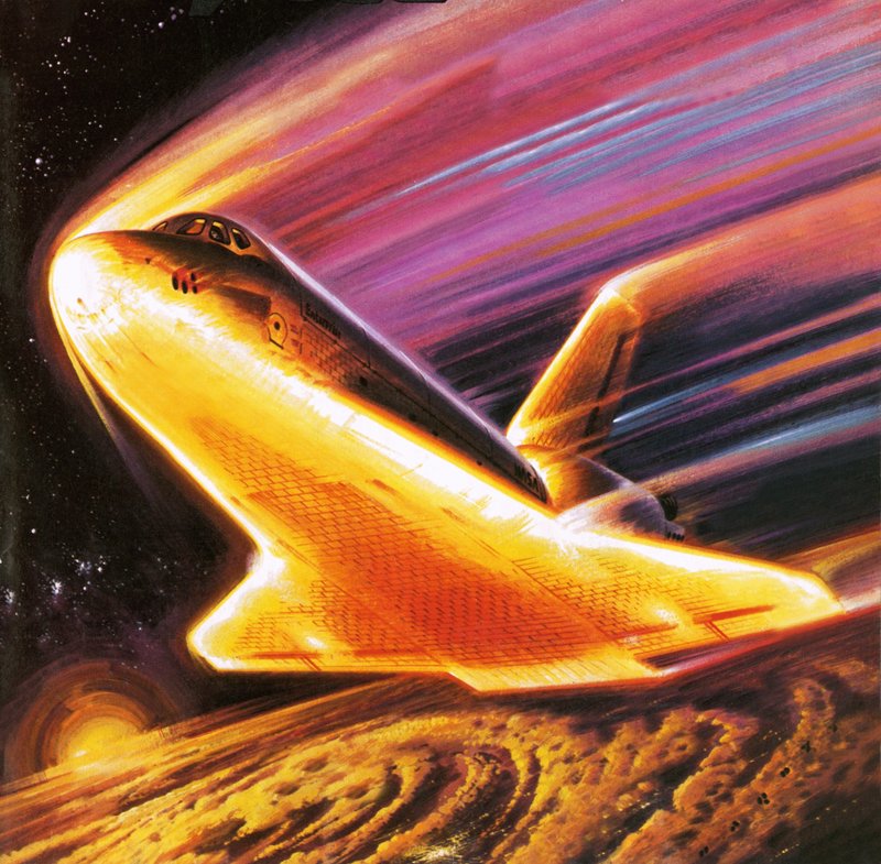 Představa raketoplánu při návratu do zemské atmosféry od Wilf (20th century) Hardy