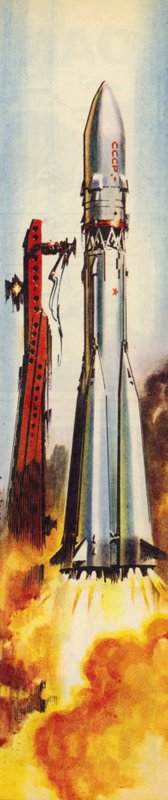Vostok 6 při startu (barevná litografie) od Wilf (20th century) Hardy