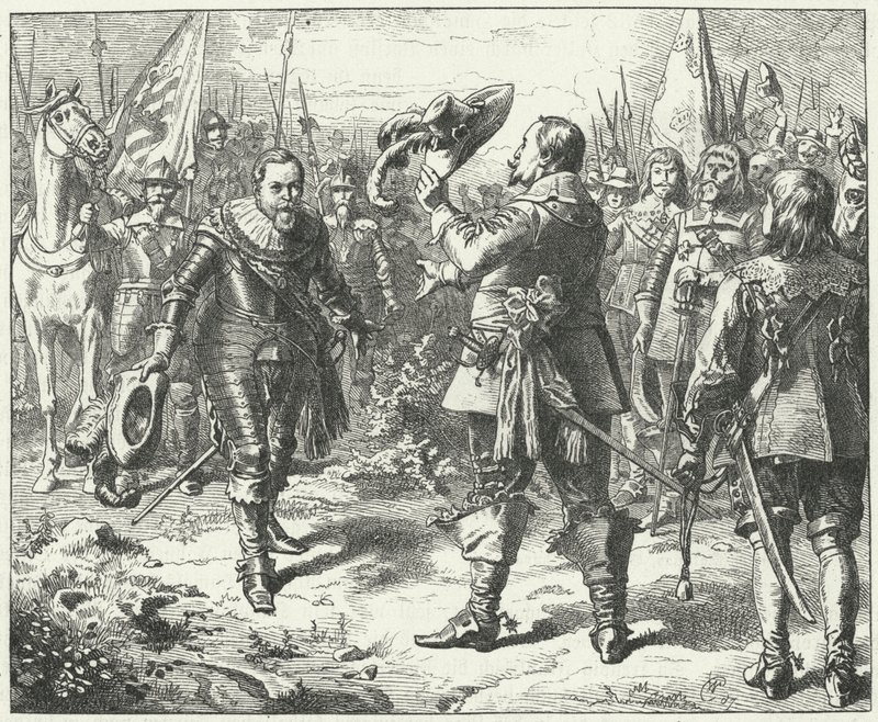Setkání Gustava Adolpha ze Švédska a Jana Jiřího I., saského kurfiřta v Duben, 1631 od Wilhelm Camphausen