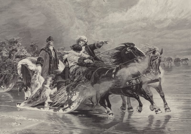 Velký kurfiřt překračující Kuronskou lagunu, 19. ledna 1679 od Wilhelm Simmler