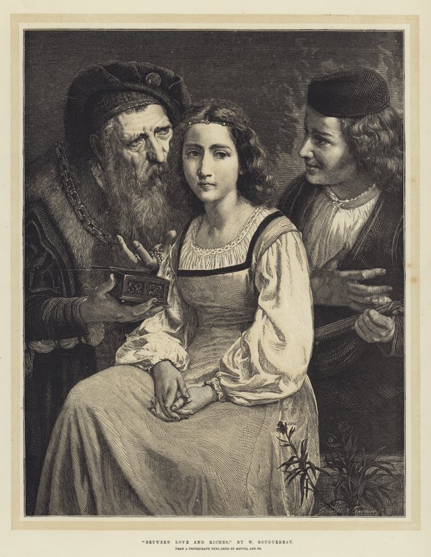 Mezi láskou a bohatstvím od William Adolphe Bouguereau