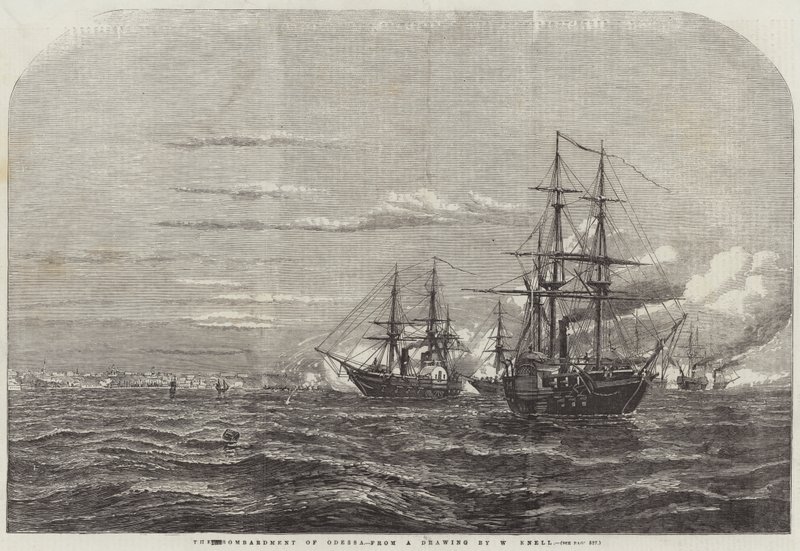 Bombardování Oděsy od William Adolphus Knell