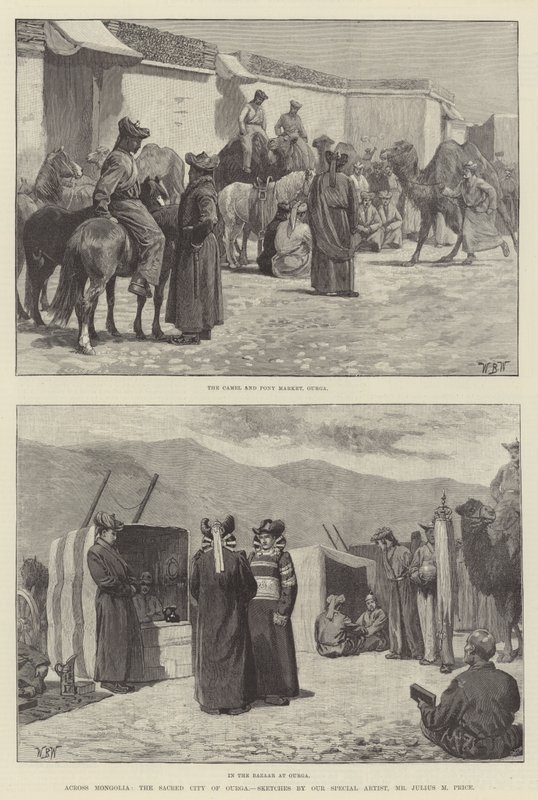 Přes Mongolsko, posvátné město Ourga od William Barnes Wollen