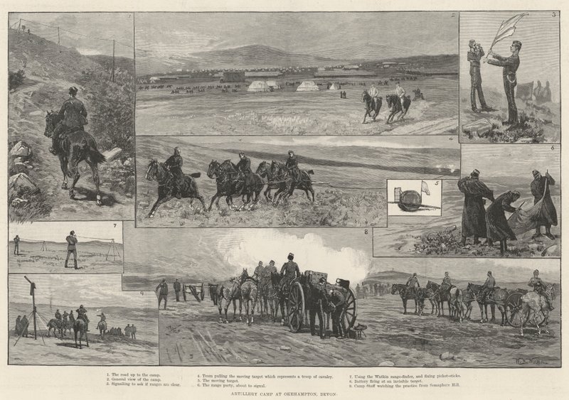 Dělostřelecký tábor v Okehamptonu, Devon od William Barnes Wollen
