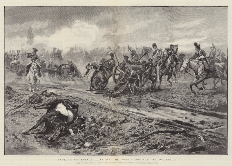 Dobytí francouzských děl unijní brigádou u Waterloo od William Barnes Wollen