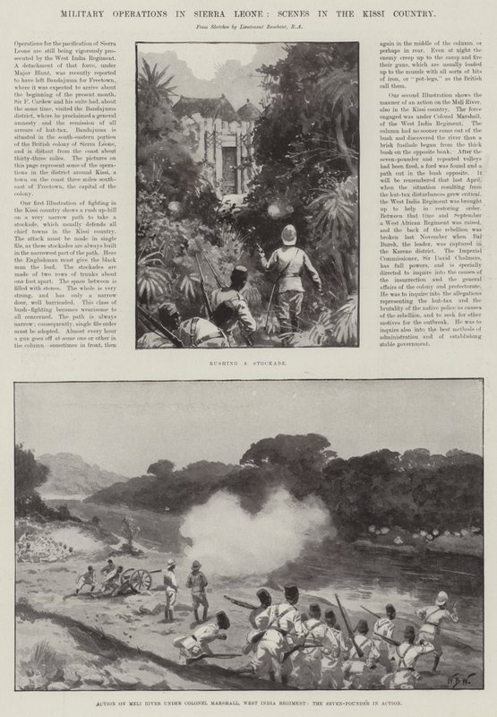 Vojenské operace v Sierra Leone, scény v zemi Kissi od William Barnes Wollen