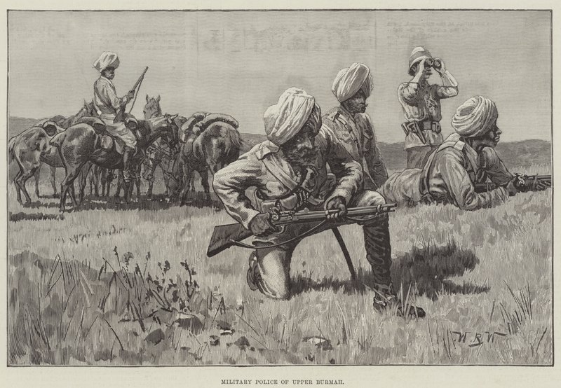 Vojenská policie Horní Barmy od William Barnes Wollen