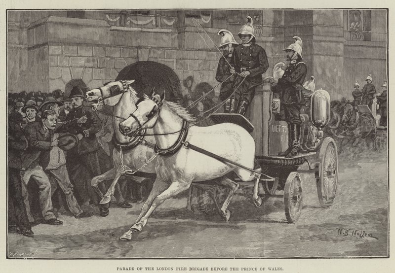 Přehlídka londýnského hasičského sboru před princem z Walesu od William Barnes Wollen