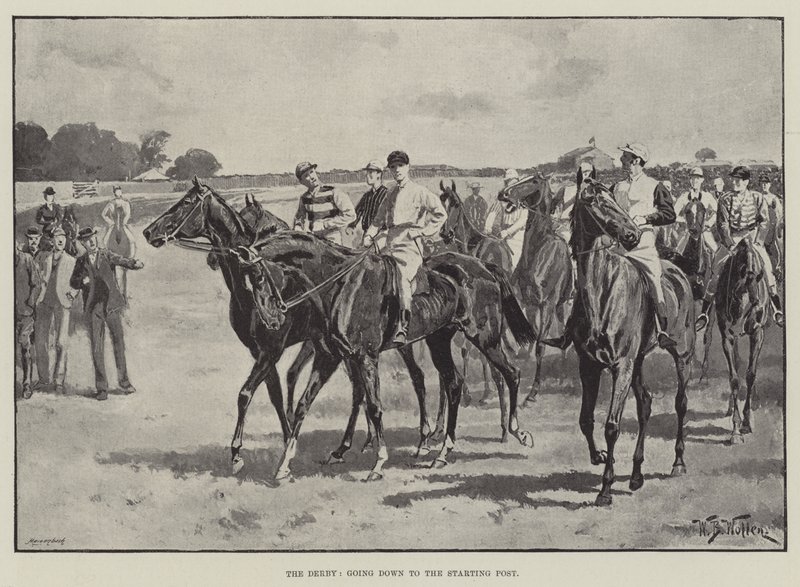 Derby, klesání na Starting Post od William Barnes Wollen
