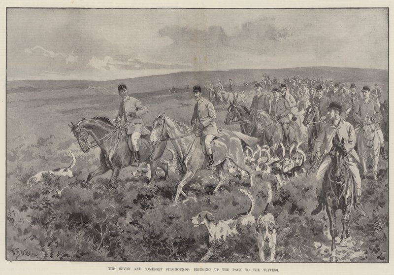 Devon a Somerset Staghounds, přinášející Smečku Tufterům od William Barnes Wollen