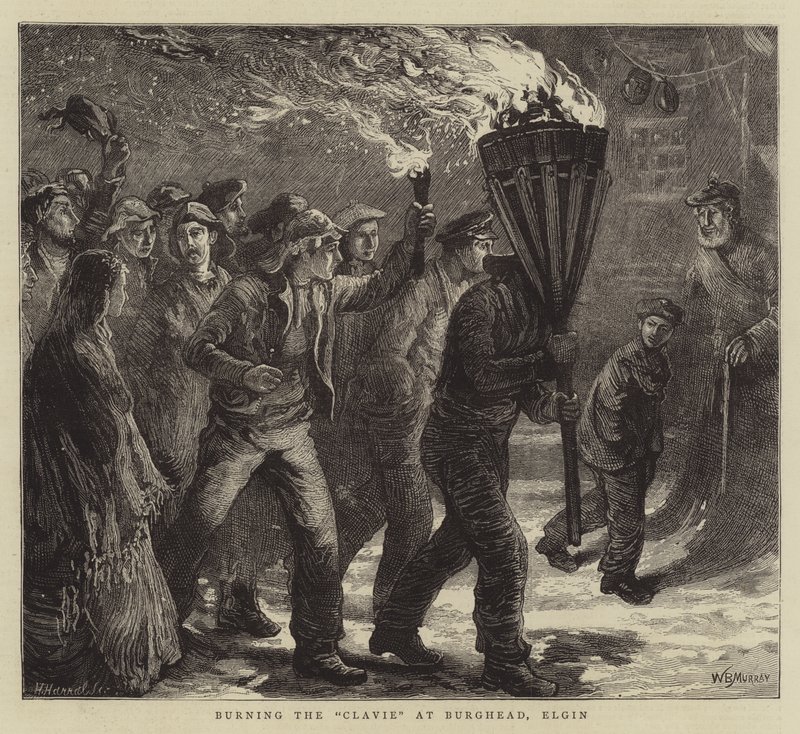 Spálení Clavie v Burghead, Elgin od William Bazett Murray