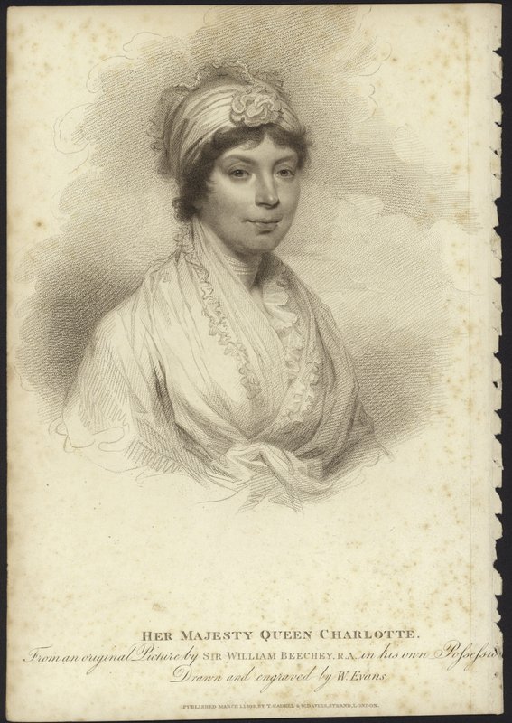 Portrét královny Charlotte od William Beechey