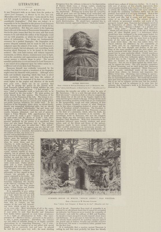 Tennyson, Memoár od William Biscombe Gardner