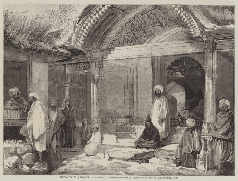 Vstup do mešity, Islámábád, Kašmír od William Carpenter
