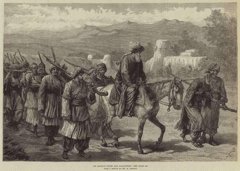 Afghánský náčelník a následovníci od William Crimea Simpson