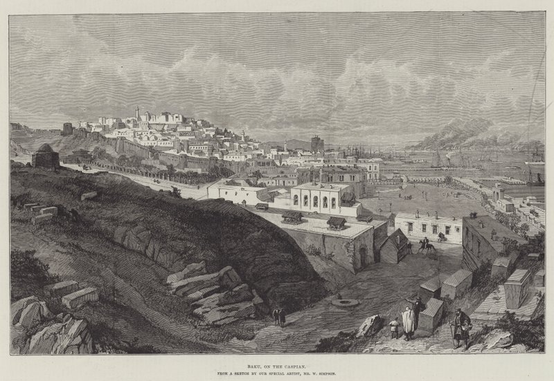 Baku, na Kaspickém moři od William Crimea Simpson