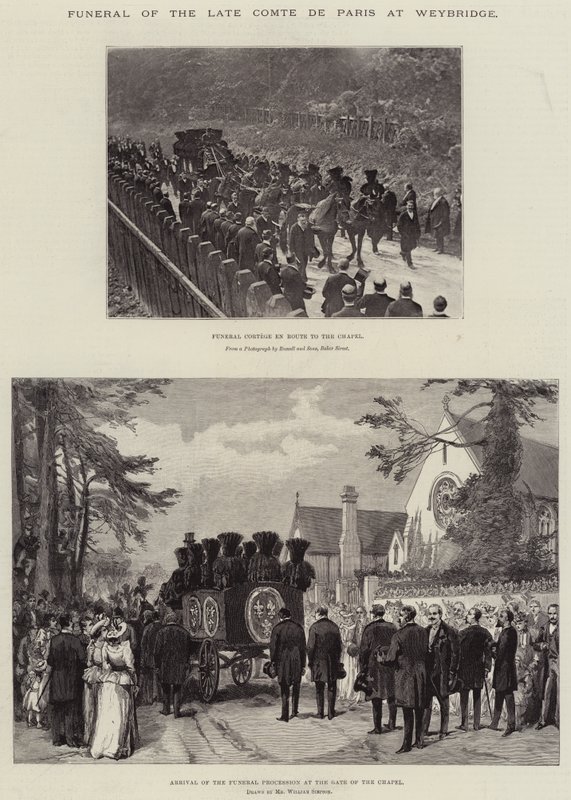 Pohřeb hraběte de Paris ve Weybridge od William Crimea Simpson
