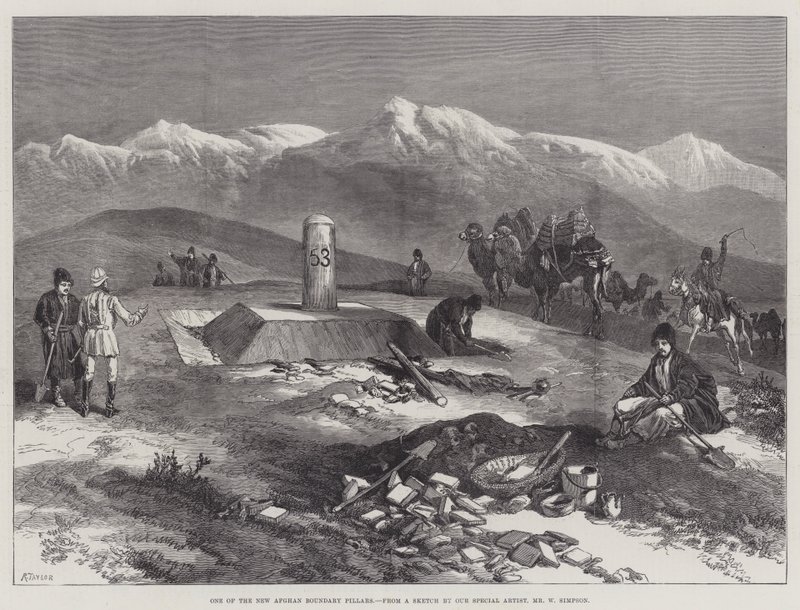 Jeden z nových afghánských hraničních pilířů od William Crimea Simpson