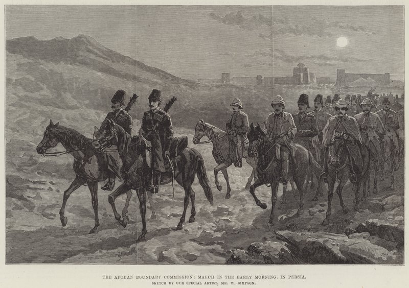 Afghan Boundary Commission, březen v časných ranních hodinách, v Persii od William Crimea Simpson