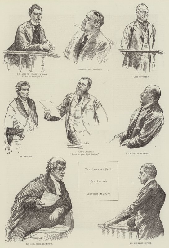 Případ Baccarat, Náčrtky u soudu od William Douglas Almond