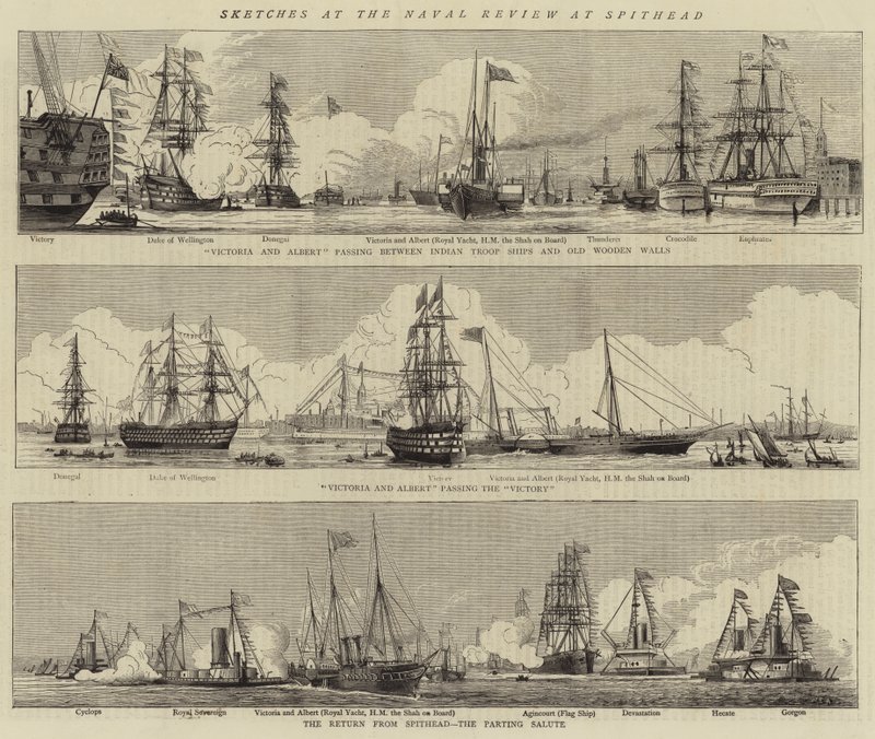 Sketches at Naval Review v Spithead od William Edward Atkins
