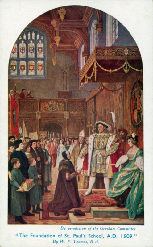 Založení školy St Pauls, 1509 od William Frederick Yeames