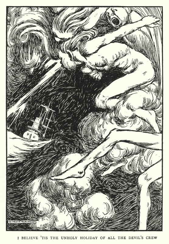 Věřím, že "je to krutý svátek celé ďábelské posádky." od William Heath Robinson