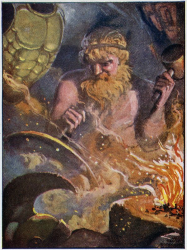 Výroba Achilových paží od William Heath Robinson