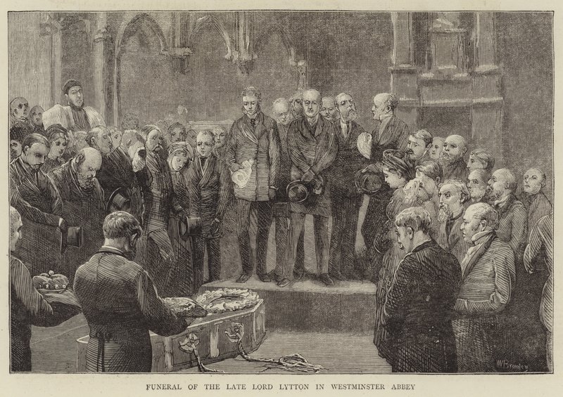 Pohřeb zesnulého lorda Lyttona ve Westminsterském opatství od William III Bromley