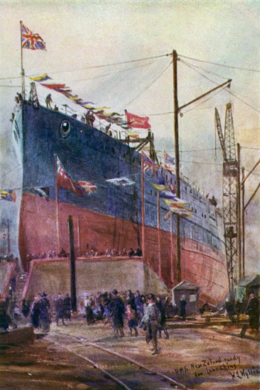 Bitevní křižník „Nový Zéland“ na skladě, 1912 od William Lionel Wyllie