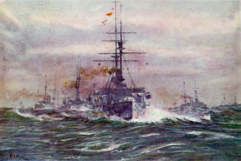 Bitevní lodě Bílé éry na moři od William Lionel Wyllie