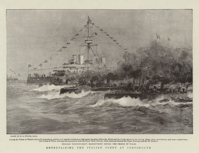 Zábava italské flotily v Portsmouthu od William Lionel Wyllie