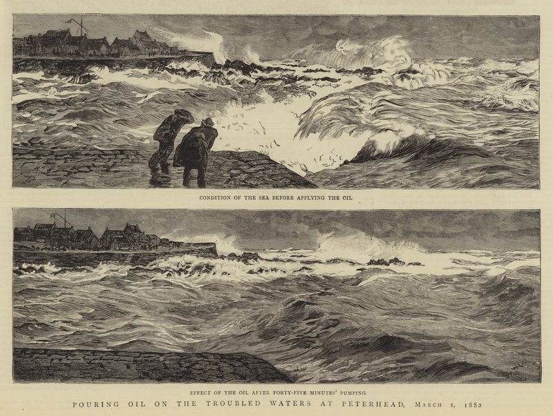Pouring Oil on the Troubled Waters v Peterhead, 1. března 1882 od William Lionel Wyllie