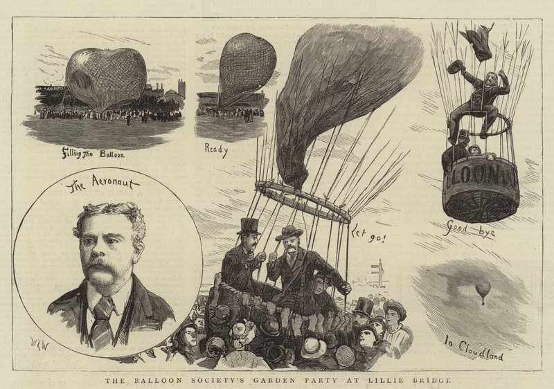 Zahradní slavnost společnosti Balloon Society na mostě Lillie Bridge od William Lionel Wyllie