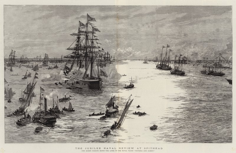 Jubilejní námořní recenze v Spithead od William Lionel Wyllie