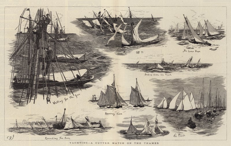 Jachting, Cutter Match na Temži od William Lionel Wyllie