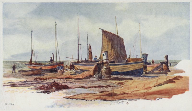 Brighton Beach Boats od William Lionel Wyllie