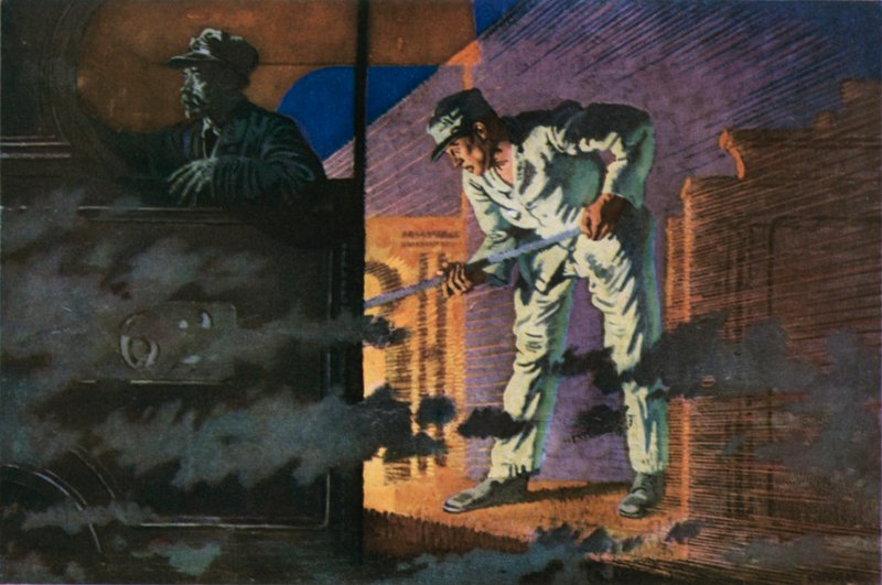 Noční pošta, strojník od William Orpen