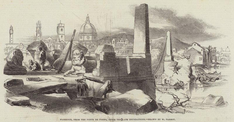 Florencie, od Ponte de Perro, po pozdních záplavách od William Parrott