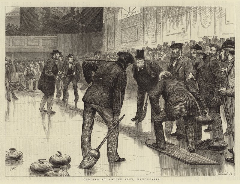 Curling na kluzišti v Manchesteru od William Ralston