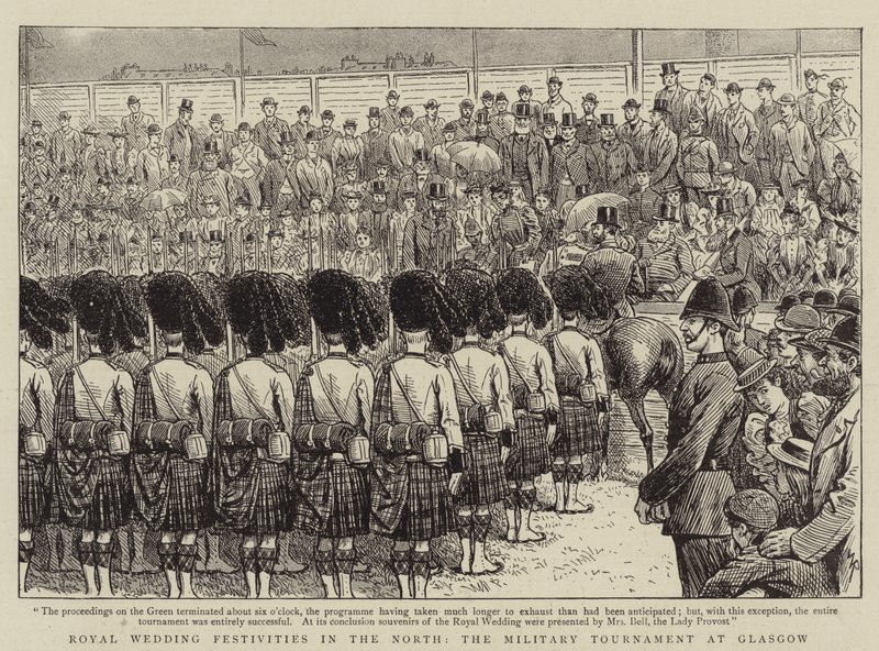 Královské svatební slavnosti na severu, vojenský turnaj v Glasgow od William Ralston