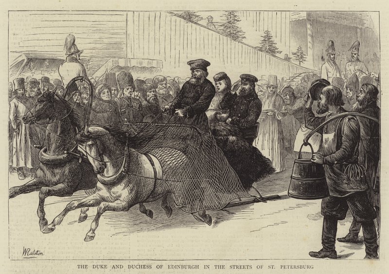 Vévoda a vévodkyně z Edinburghu v ulicích Petrohradu od William Ralston