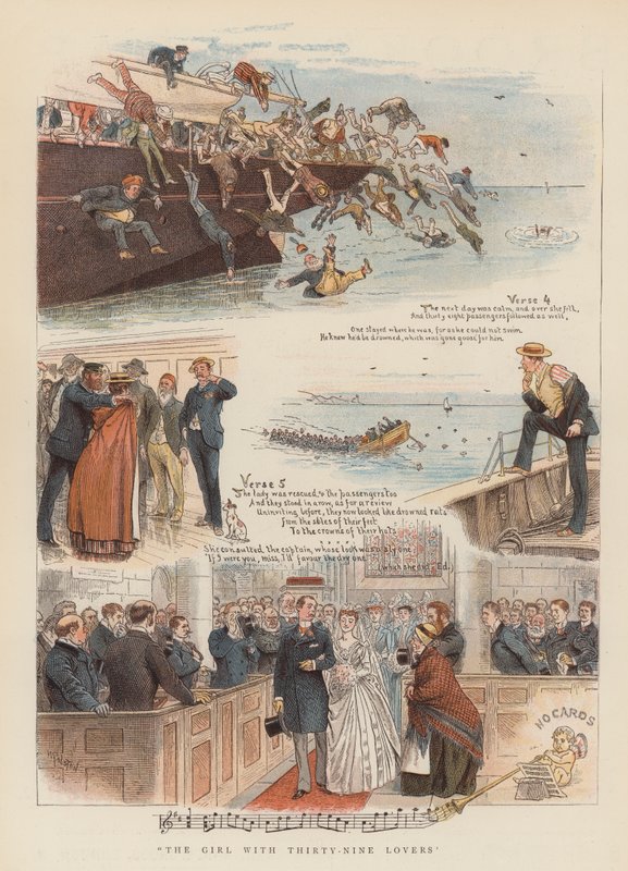 Dívka s třiceti devíti milenci (chromolitho) od William Ralston