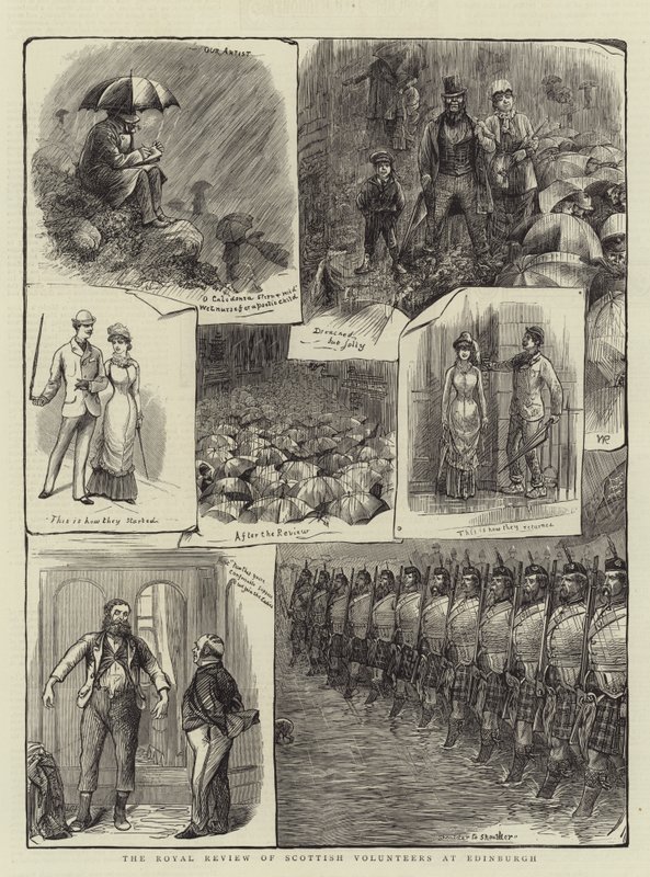 The Royal Review of Scottish Volunteers v Edinburghu od William Ralston