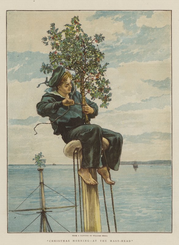 Vánoční ráno, u stožáru (chromolitho) od William Small